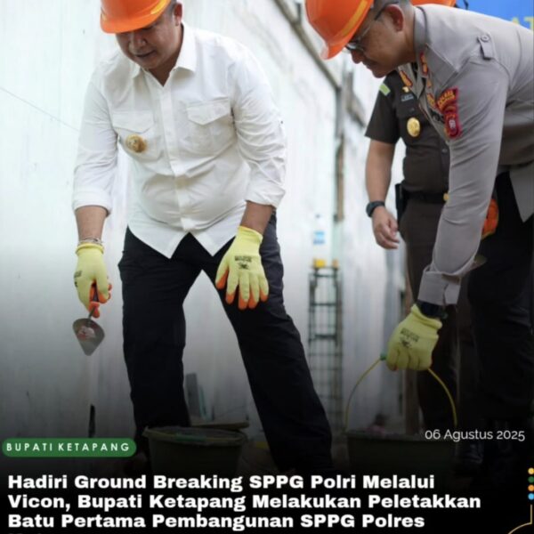 Bupati Ketapang Hadiri Ground Breaking SPPG Polri Melalui Vicon