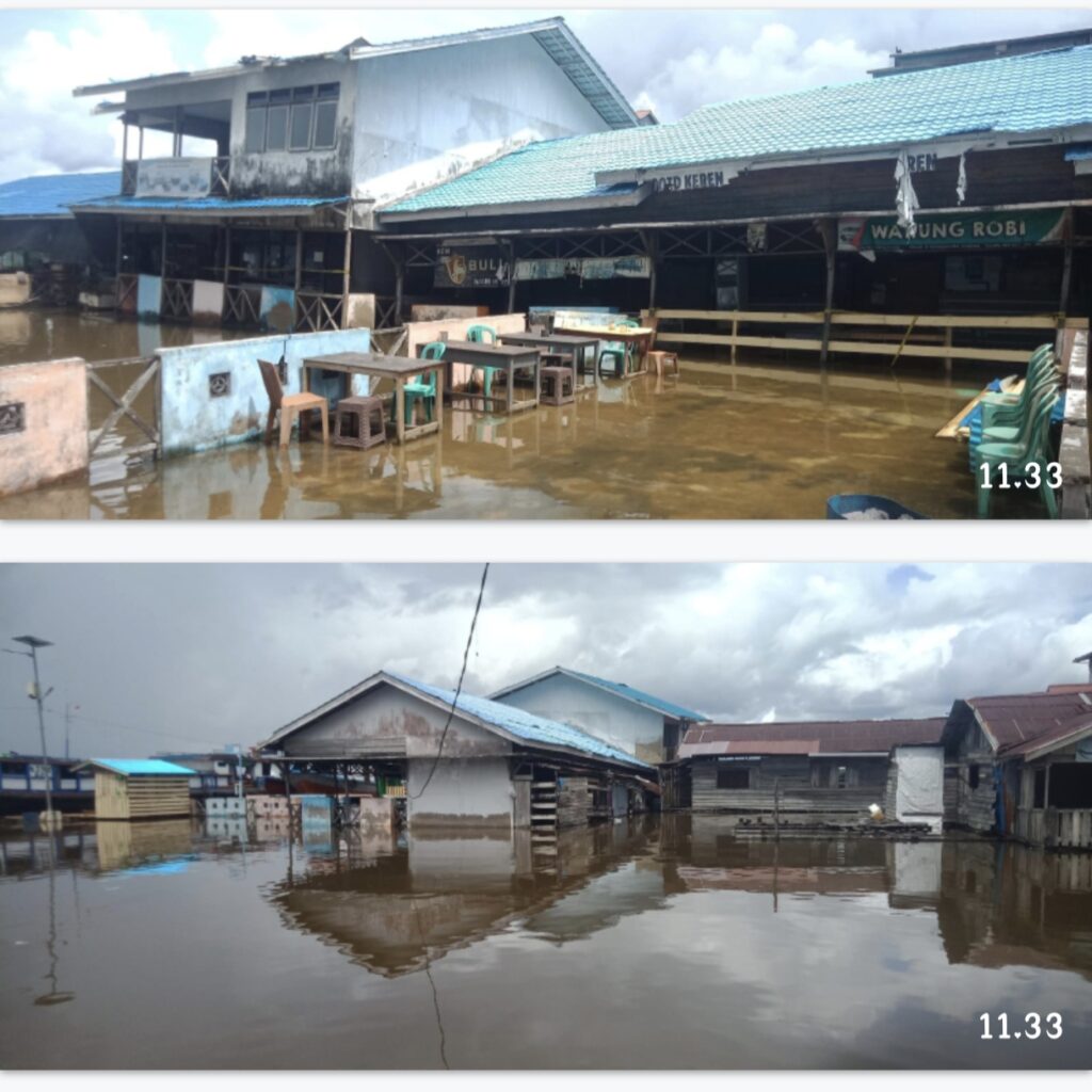 Dermaga Kapal Kelotok hingga Kantin Pelabuhan Teluk Batang Terendam Banjir Rob